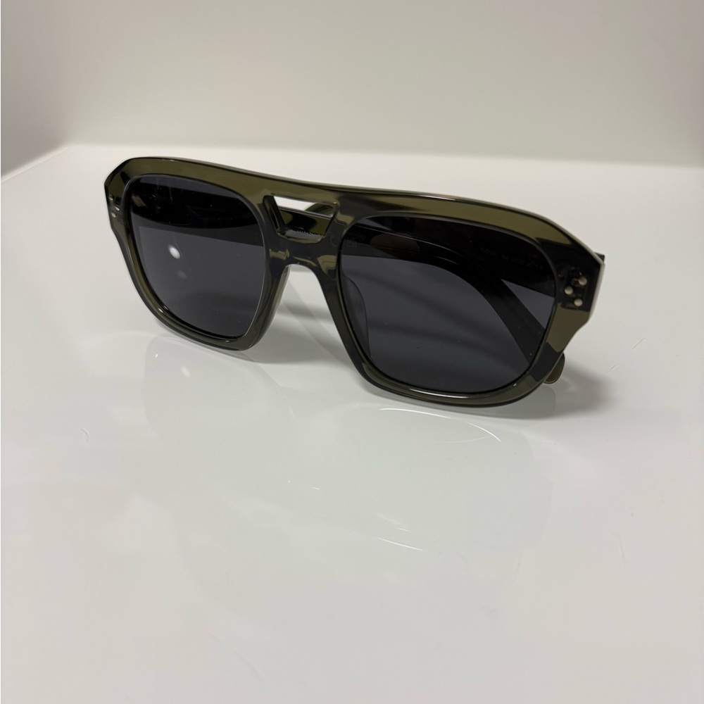 Celine Olive Green Frame Black Lens Sunglasses